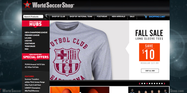 World Soccer Shop Homepage